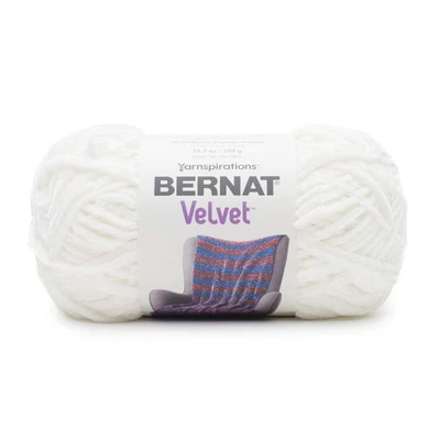 Bernat Velvet 10.5 Oz White Yarn Super Bulky Chenille For Home Decor Projects - Image 1 of 4