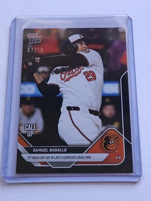 Samuel Basallo Call-Up 2025 Topps Now MLB Card 681 Black Foil Parallel 07/10 - Image 1 of 2