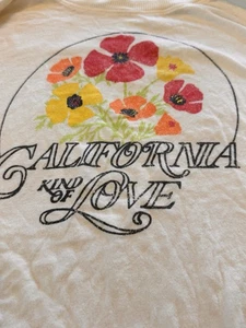 T-shirt 100% cotone Quinto Sole California Kind Of Love LS Junior M Boho Papavero accogliente - Foto 1 di 6