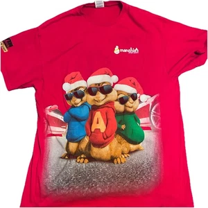 Rare chemise à puce ALVIN et THE CHIPMUNKS Road Menchie’s Yogurt rouge exclusif Lrg - Photo 1/6