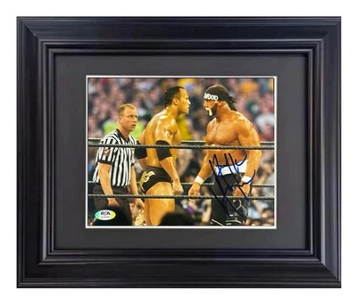 Hulk Hogan Signed 8x10 Framed Photo WWF Wrestling Autograph The Rock PSA COA - Image 1 of 4