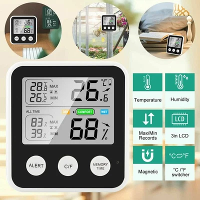 Thermometer Indoor Outdoor Digital LCD Hygrometer Temperature Humidity Meter New - Image 1 of 4