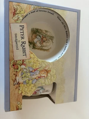 Peter Rabbit Nursery Child's 3-Piece Vintage Dish Set Wedgwood 1991 New In Box - Image 1 of 4