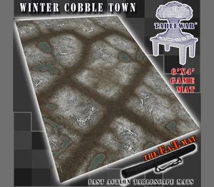 Table War Map - Winter Cobbletown 6'x4' The F.A.T. Mat (World Of Tanks, Axis) - Picture 1 of 2