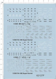 1/350 F/A-18E Super Hornet  MV-22 Osprey Fighter Model Kit Metal Decal - Picture 1 of 1