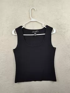 Cable Gauge Women Top Small Petite Black Nylon Blend Sleeveless Casual Tank - Picture 1 of 16