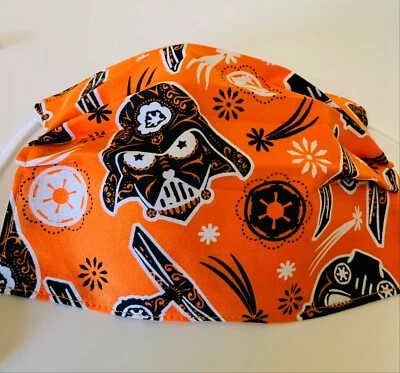 Halloween Face Mask Star Wars Darth Vader, Death Star Adjust cords+nose wire - Image 1 of 4