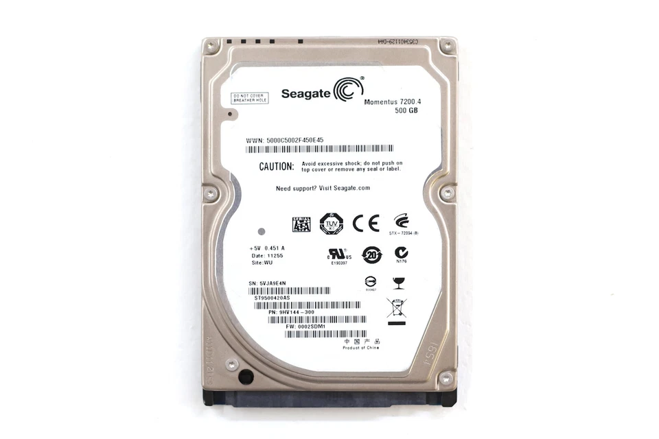Seagate ST9500420AS 500GB 2.5" 3Gb/s 7.2K RPM SATA Hard Drive P/N: 9HV144-300 - Image 1 of 3