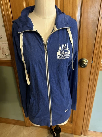 Kentucky Derby 145th 2019 New Era Lightweight Zip Up Hoodie Blue Women’s Medium Cover