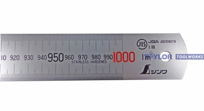 Metric Machinist Rule/Rule Scale Shinwa 1000 mm Rigid "Zero Glare" .5mm & mm - Image 1 of 2