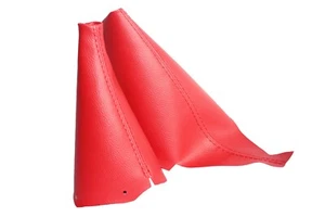 Fit 07-14 Mini Cooper R55 R56 R57 Leather Manual & EBrake Boot SET Red - Imagen 1 de 5