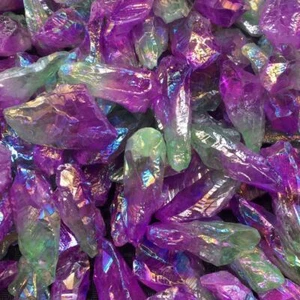 100g A Lot Of Titanium Rainbow Aura Lemurian Quartz Crystal Healing 3-10Pcs  - Picture 1 of 15