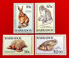 {BARBADE/Faune-Grenouilles-Lapins-Tortues/Scott #747-750/MNH ENSEMBLE COMPLET/XF !}