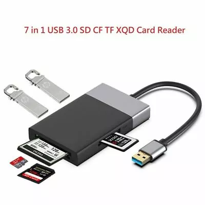 7 in 1 USB 3.0 High Speed Card Reader Hub Kit For SD/XQD/TF/CF & 2 USB 3.0 Ports - Image 1 of 4