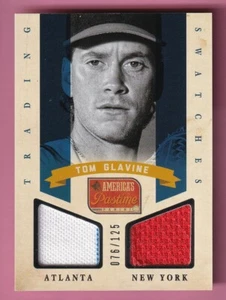 2013 Panini Americas Pastime Tom Glavine Trading Swatches Dual Jersey Relic /125 - Picture 1 of 2