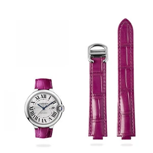 CORREA DE RELOJ DE CUERO GENUINO 14-22 MM PARA CARTIER GLOBO AZUL CON HEBILLA NUEVA - Imagen 1 de 8