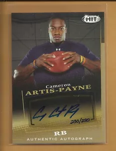 Tarjeta de novato Cameron Artis-Payne RC 2015 Sage Hit autógrafos dorada serie A44 #/250 - Imagen 1 de 2
