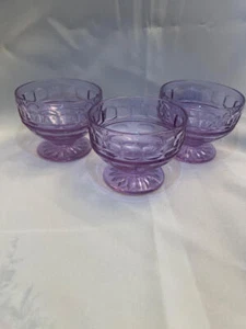 3 Fostoria Hermitage Wisteria Sherbet Fruit Dessert Glass Bowl Neodymium - Picture 1 of 4