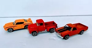 VTG 1995, 1997 Matchbox Gold '70 El Camino Red '56 Ford Pickup '70 Pontiac GTO - Picture 1 of 11