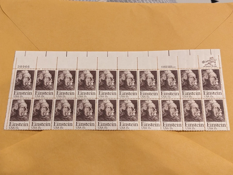 20 USPS Stamps 15 Cent - Albert Einstein Issue - Scott 1774 MNH - Image 1 of 1