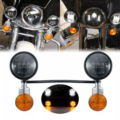 Barra de luces de paso LED de 4,5" señales de giro para Kawasaki Vulcan 800 900 Drifter Foto 1 de 4