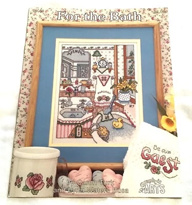 For The Bath Book 48, Counted Cross Stitch Patterns, 5 Designs, Vintage 1992 - Image 1 of 2