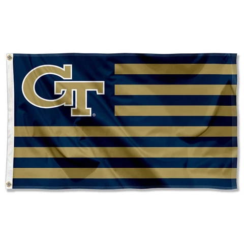 Georgia Tech Yellow Jackets American Stripes Nation USA Flag Cover