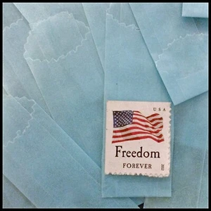 BLUE- 27 mm Vellum Glassine White Stamp Wax 600 Paper Bags (27mm x 76mm) - Picture 1 of 2