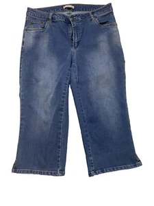 Woman Within Caprihose Jeans 12W Medium Wash Seitenschlitze fünf Taschen Reißverschluss niedrige Wade - Bild 1 von 10