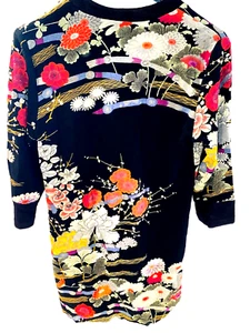 Asian Floral Button Front Mid-Thigh Jacket Top Women MEDIUM Draper's & Damon's - Picture 1 of 8