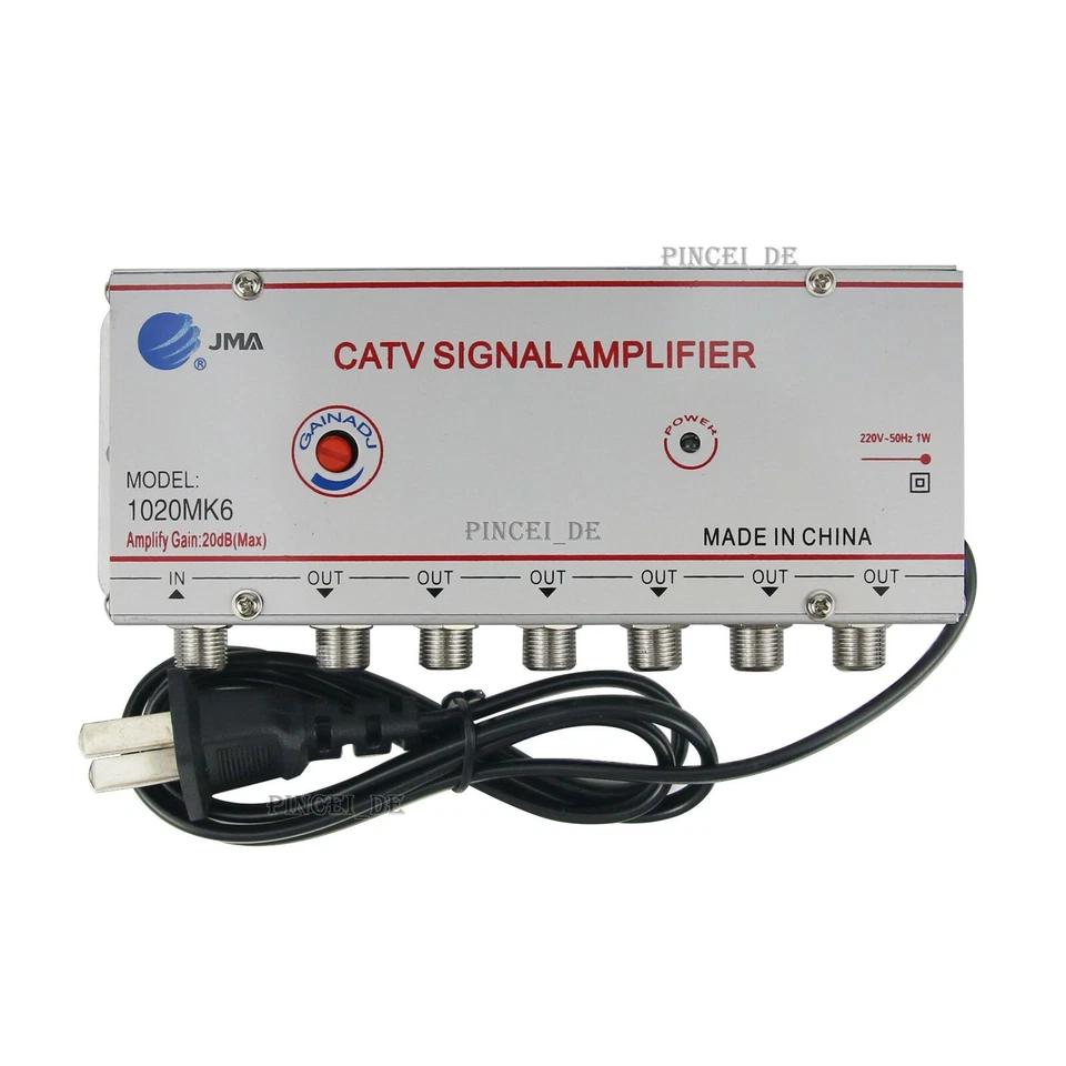 JMA 1020MK6 CATV Signal Amplifier Home Cable TV Amplifier 1 Input 6 Output 20DB - Image 1 of 4