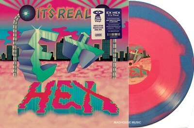 EX HEX LP It's Real PINK / BLUE Swirl Vinyl LIMITED EDITION + Downloads IN STOC - Image 1 of 4