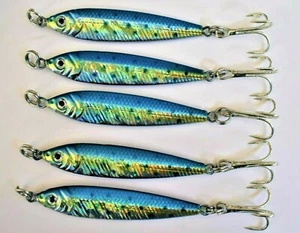 1 to 10 Pieces 6.5oz Blue Sardine Mega Live Bait Metal Jigs Saltwater Fish Lures - Picture 1 of 4