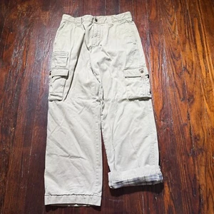 Eddie Bauer Pants Mens 32X30 Khaki Flannel Lined Cargo Straight Leg Gorpcore - Imagen 1 de 17