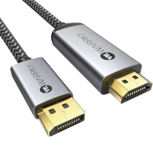 WARRKY Adaptador de cable DisplayPort a HDMI 4K de 3.3 Pies. - Picture 1 of 5