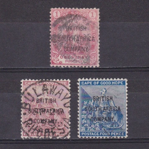 BRITISH SOUTH AFRICA COMPANY RHODESIA 1896, SG# 59-62, CV £132, Part set, Used Cover