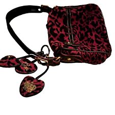 Vintage Juicy Couture Dark Fuschia Cheetah Print Cross Body Bag Hella Kitty Like