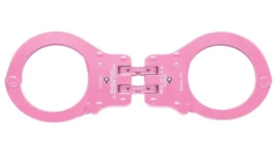 PEERLESS HANDCUFF COMPANY Peerless Model 850C Hinge-Linked Colored Handcuffs Pink