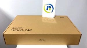 NEW Cisco Meraki MS120-24P-HW MS120 24x GbE PoE+ Switch, Unclaimed - 1 Year Wrty - Afbeelding 1 van 2