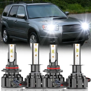FIT Subaru Forester 2006 - 2008 4X 6000K LED Headlight Hi/Lo Bulbs 9005+H1 white - Picture 1 of 10