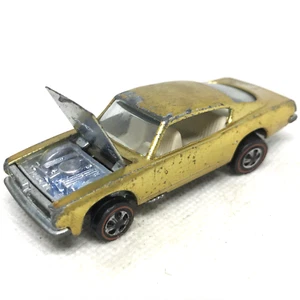 Hot Wheels Redline Custom Barracuda 1967 Gold White Int. Made In United States - Picture 1 of 10