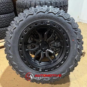 20x10 Arena Hustle Black Wheels 35" MT Tires 8X170 Ford F250 Super Duty - Picture 1 of 5