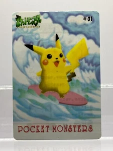 Surfing Pikachu 01 1998 Pokemon Japanese Sealdass Fancy Graffiti EX - Picture 1 of 12