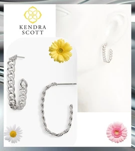 Pendientes de aro de cadena con grier de rodio KENDRA SCOTT - Imagen 1 de 7