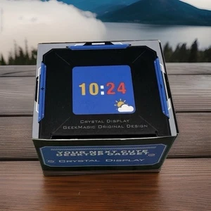Crystal Cube Holographic Display Desktop Weather Station Clock GIF GeekMagic New - Picture 1 of 5