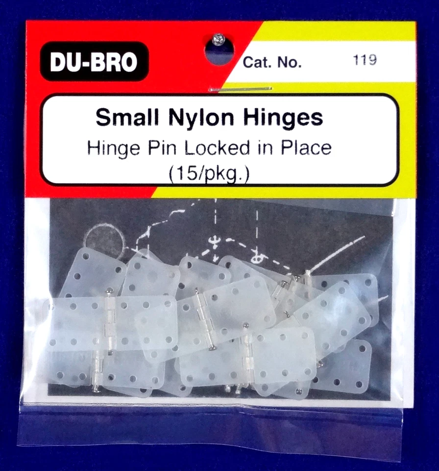 Du-Bro 119 7/16\ x 1-1/8\ Small Nylon Hinge (15-Pack)