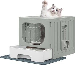 Geruchloses Katzenklo mit herausziehbarer Schublade - Hochwertige Grau-Lösung - Picture 1 of 11