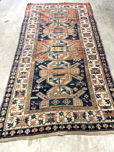 ANTIQUE KAZAK CAUCASIAN ORIENTAL RUNNER RUG - Picture 1 of 9