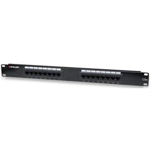 Intellinet 16-Port Cat5e Patchpanel UTP 19" Rackmount 1 HE Schwarz 513548 - Bild 1 von 4
