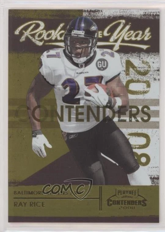 2008 Playoff Contenders Rookie of the Year Contenders Gold /100 Ray Rice #27 RC - Image 1 of 2